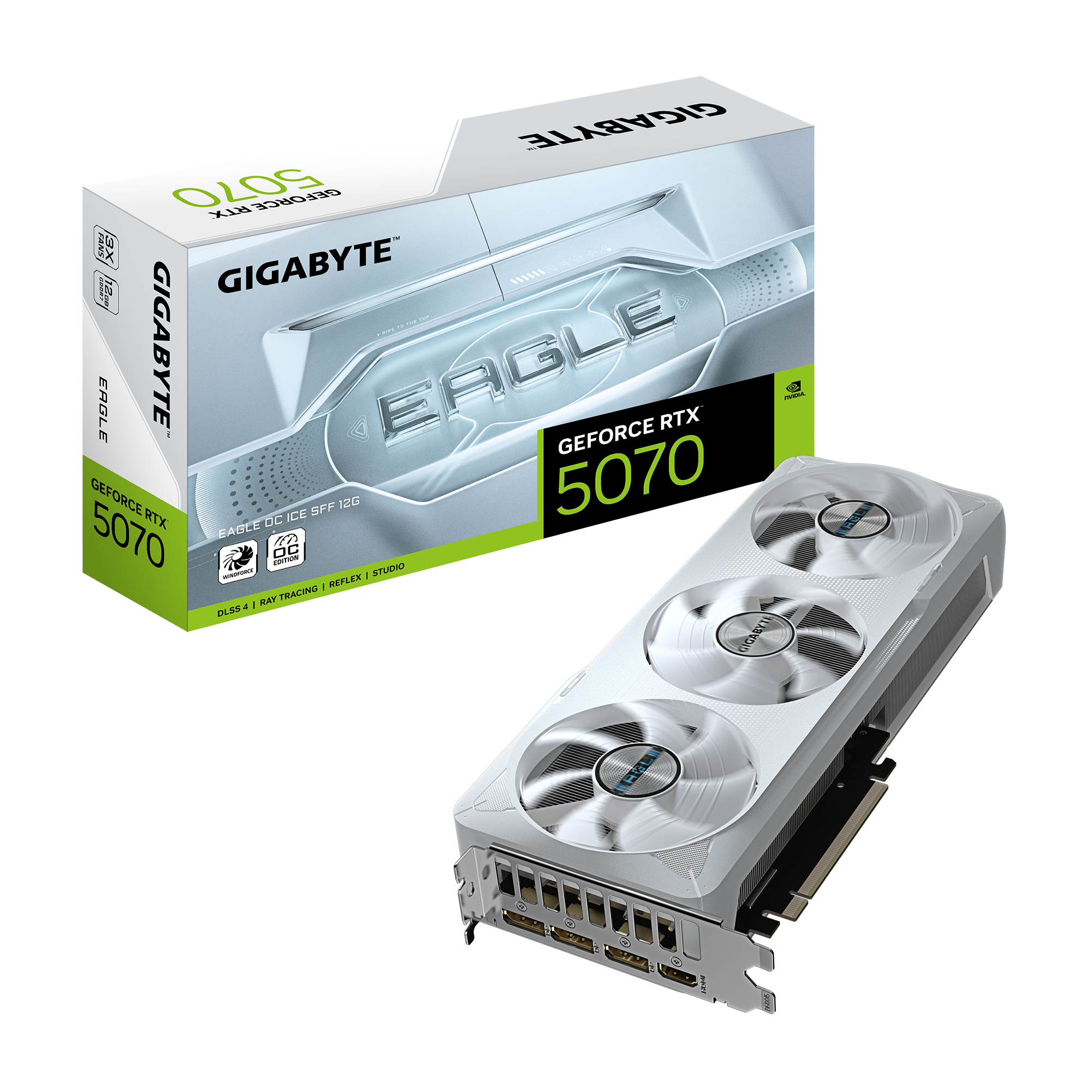כ.מסך GIGABYTE GeForce RTX 5070 EAGLE OC ICE SFF 12G